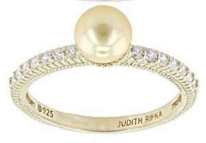 Judith Ripka Gold Pearl Ring